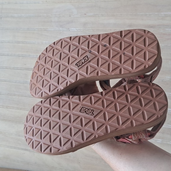 Teva Original Universal Miramar Sandals Pink Print Design Platform Elastic Strap - Picture 6 of 11